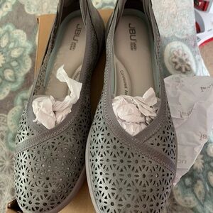 JBU Women's Charcoal Perforated Loafers